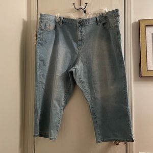 (26) Plus Size Avenue Floral Crochet Capris